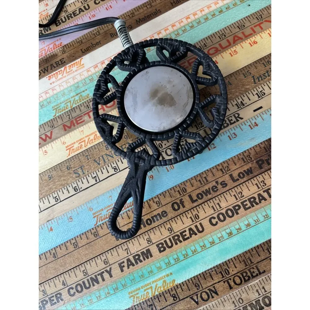 Vintage Crestmark Cast Iron Electric Food Warmer W/ Trivet Heart Design